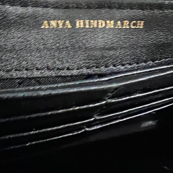 2 Vintage Wallets black leather full zip COACH  & Ana Hindmarch with Studs (70) - Picture 5 of 11